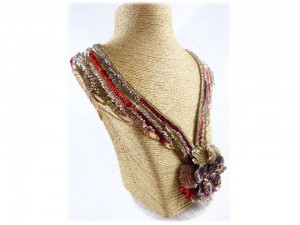 collier fleur cuivre or rouge1